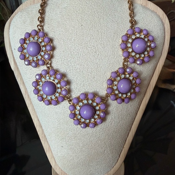 Jewelry - Statement Lavender Flower Cluster Necklace